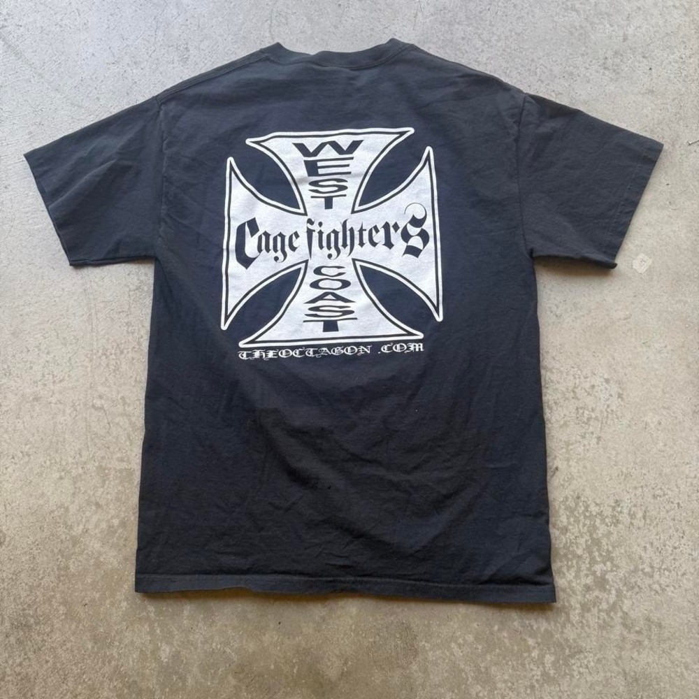 2000s UFC MMA West Coast Cage Fighters Iron Choppers Motorcycle Parody Shirt